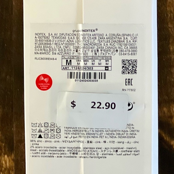 ZARA Gold-Tone Textured Metal 5-Oval Drop Earrings 1124/024/303** - Picture 2 of 3